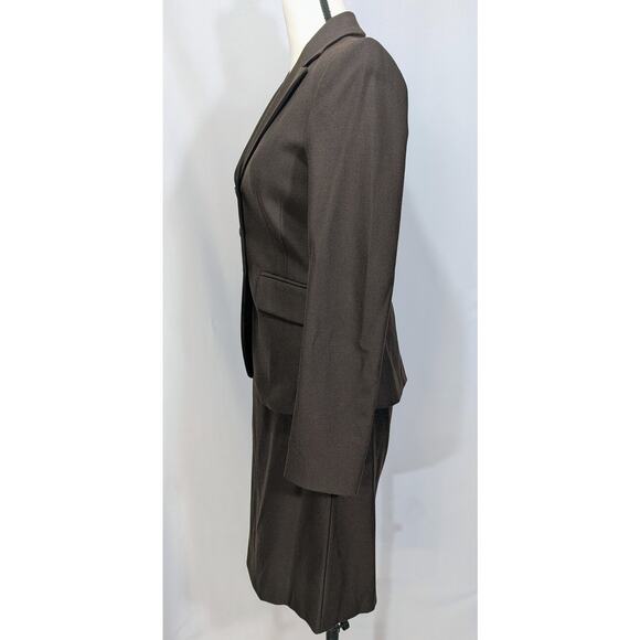 United Colors of Benetton Womens Brown Skirt Suit Blazer Set Made in Italy 40 - Picture 2 of 12
